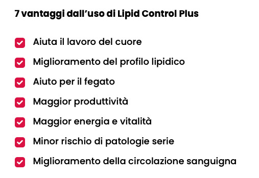 Lipid Control Plus ingredienti benefici funziona