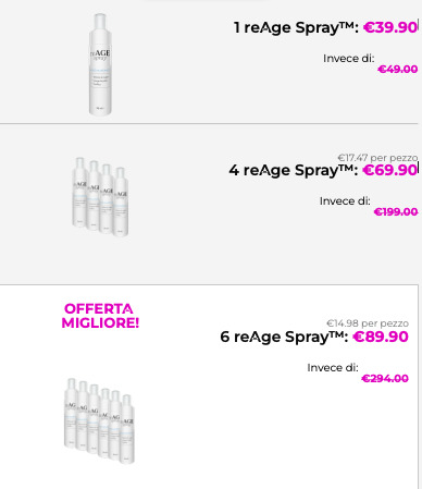 ReAge Spray antirughe prezzo in farmacia offerta